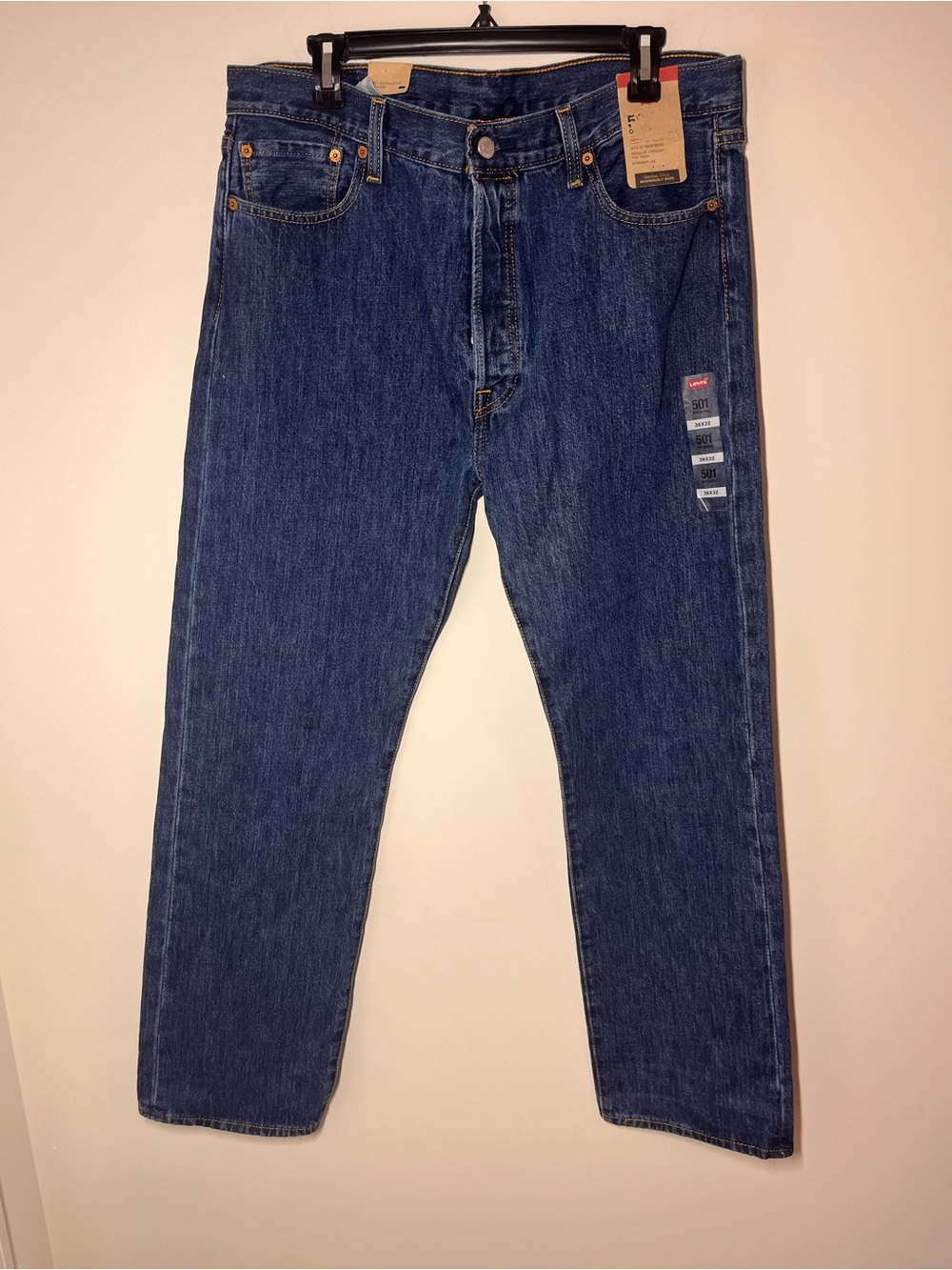 Levi's Men's Straight Jeans in Dark Blue Denim